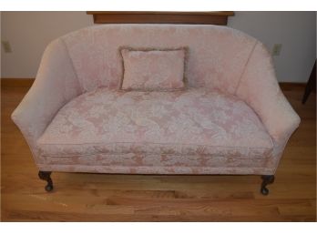 Pink Reupholstered Sofa Feather Cushion 57'x31.5'x27' With Extra Pillows