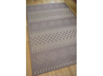 Indoor Outdoor Rug 4'9'x7'4' 'Veranda' Brown With Swirls, Used Indoor