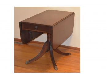 Solid Wood Drop Leaf Table Pedestal Base With Lion Pull Claw Feet 50'x38'x30'