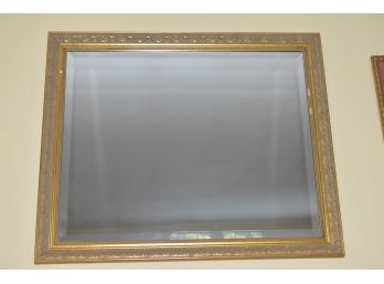 Gold Framed Beveled Mirror 34'x28'x1.5' Wired To Hang Vertical Or Horizontal Some Gold Missing