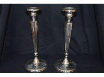 Sterling Candlesticks Pair 'sterling 119 T Kirkpatrick & Co' Weighted 650 Grams Total Elegant 4'x10'