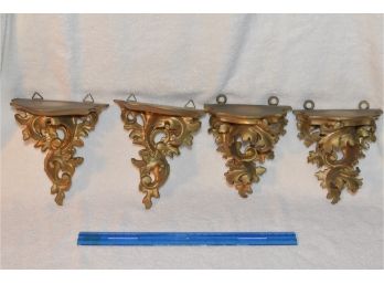 Golden Shelves Set Of Four Diminutive 5'x6'x3' Fine Work Italian?