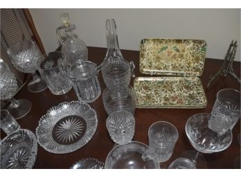 Vintage 50 Pieces Of Clear Glass Items