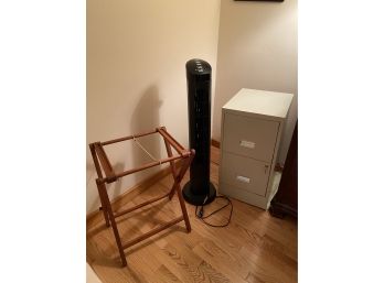 Wood Luggage Stand Remote Control Fan And Filing Cabinet