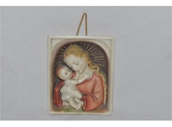 Hummel Goebel Madonna Mary With Jesus Plaque 3.5'x4.25'x.75' West Germany