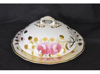 Copelands China England Gilman Collamore Plate With Dome Cover 7.75'x3.75' Marked 5th Ave And 30th Street NY