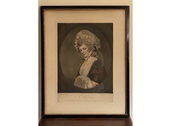 Mrs Robinson Engraved 1781 R. Smith Picture 15.5x 19.5 Matted Framed Glass