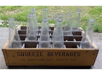 Squeeze Soda Bottles And Crate