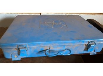 First Aid Kit In Blue Metal Box