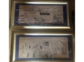 Two Framed Newspaper Prints