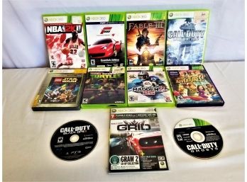 Eleven Xbox 360 Video Games Call Of Duty, Madden, NBA 2K, Grid And More