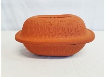 Schlemmertopf Glazed Clay Terra Cotta Baking Dish #833 West Germany