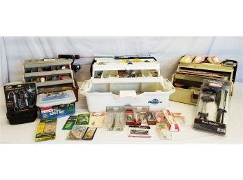 Large Lot Of Fishing Tackle: Lures, Leaders, Hooks, Weights & More