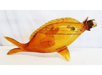 Vintage 1966 Nello Gori Glass Fish Wine Decanter/bottle Italy