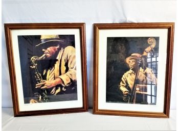 'bass' And 'saxophonist' Music Framed Prints By Hazel Soan Signed