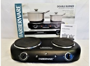 Farberware Solid Double Burner W/Separate Temperature Controls