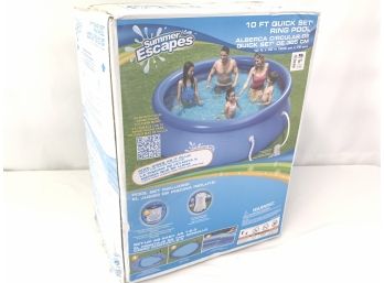 Summer Escapes Ten Foot Quick Set Up Ring Pool - New