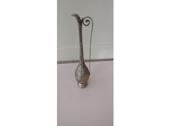 Vintage Floral Etched Brass Pitcher