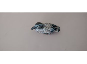 Miniature Wooden Duck Sculpture