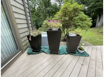 Set Of 3 Tall Planter Pots See Photos For Measurements (Pick Up In Stamford)