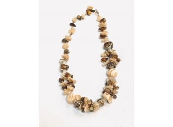 Muted Earth-tone Stone Cluster Necklace