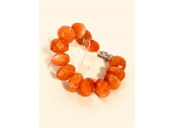 Amazing 467 Carats Raw Natural Faceted Carnelian Bead Bracelet