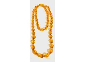 Vintage Sarah Cor Amber Bead Necklace