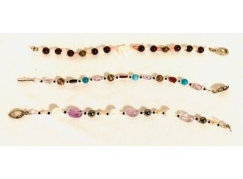 Trio Of Natural Stone Quartz Bracelets