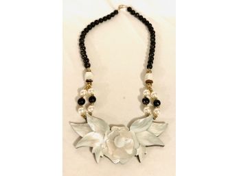 Large Mother Of Pearl Statement Necklace