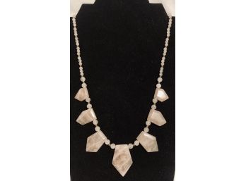 Pink Quartz Arrowhead Necklace