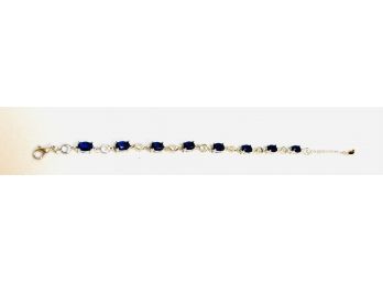 Sterling Silver And Sapphire Gemstone Ladies Bracelet