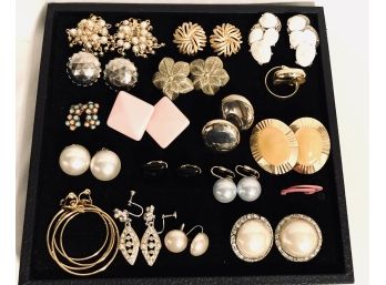 Collection Of 18 Vintage Estate Pairs Of Earrings