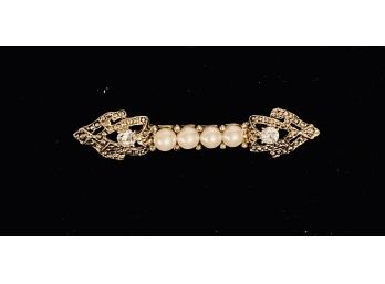 Vintage Pearl And Rhinestone Hair Clip