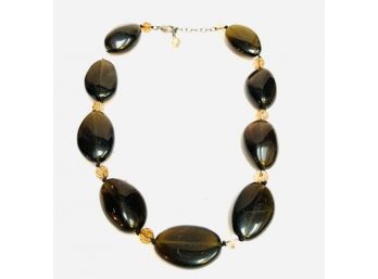 Weighted Stone Chunky Bead Statement Necklace