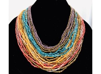 Sensational 32-Strand Seed Bead Necklace