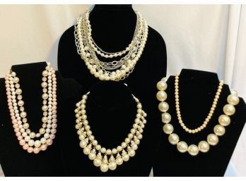 Grouping Of Fabulous Faux Pearls - 7 Pieces