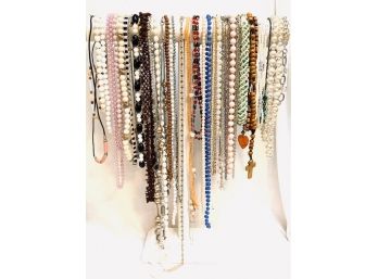 Large Grouping Of 48 Necklaces