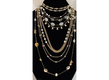 Collection Of Gold Tone Necklaces - Five Pieces