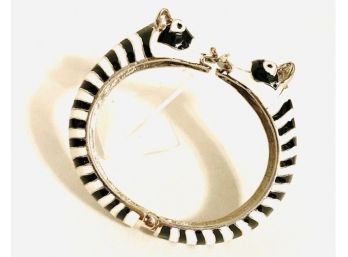 Unique Hinged Zebra Cuff Bracelet