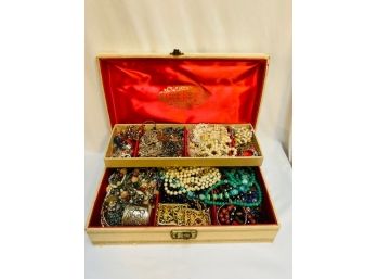 Full Vintage Estate Jewelry Box And Contents!