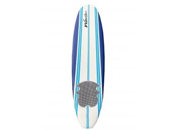 Wavestorm 8ft Classic Surfboard - Soft Top Slick Bottom Longboard With Storage Bag