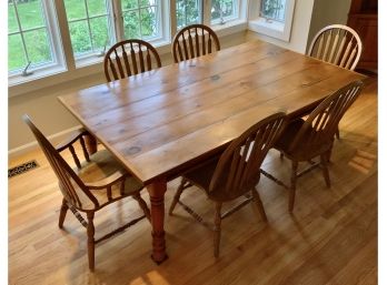 Farmhouse  Table & 6 Chairs ~ Nice Quality ~