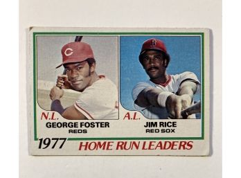 1978 Topps '1977 Home Run Leaders' Feat. Jim Rice & George Foster