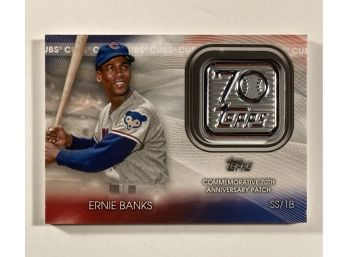 HOF Ernie Banks '21 Topps Series 1 70th Anniversary Logo Patch Card