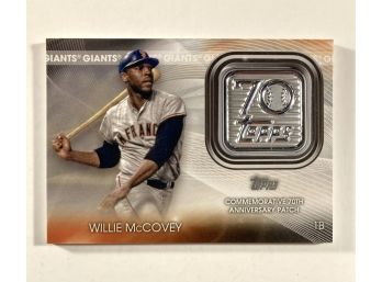 HOF Willie McCovey '21 Topps Series 1 70th Anniversary Logo Patch Card