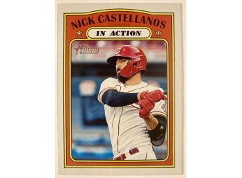 Nick Castellanos '21 Topps Heritage 'In Action' Card