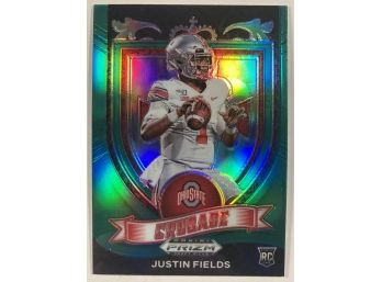 Justin Fields RC - '21 Panini Prizm Draft Picks Crusade Green Parallel Featured Rookie
