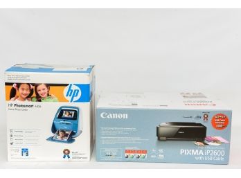 NEW! Canon Pixma IP2600 Inkjet Photo Printer And HP Photosmart A826 Home Photo Center