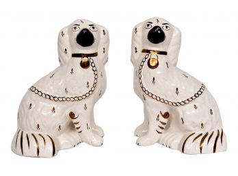 W.L. Landau's Carriage House Sheffield Style Crackled Dog Figurines