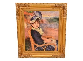 Ethan Allen Home Collection Print On Canvas Of A Woman Sitting On A Chair